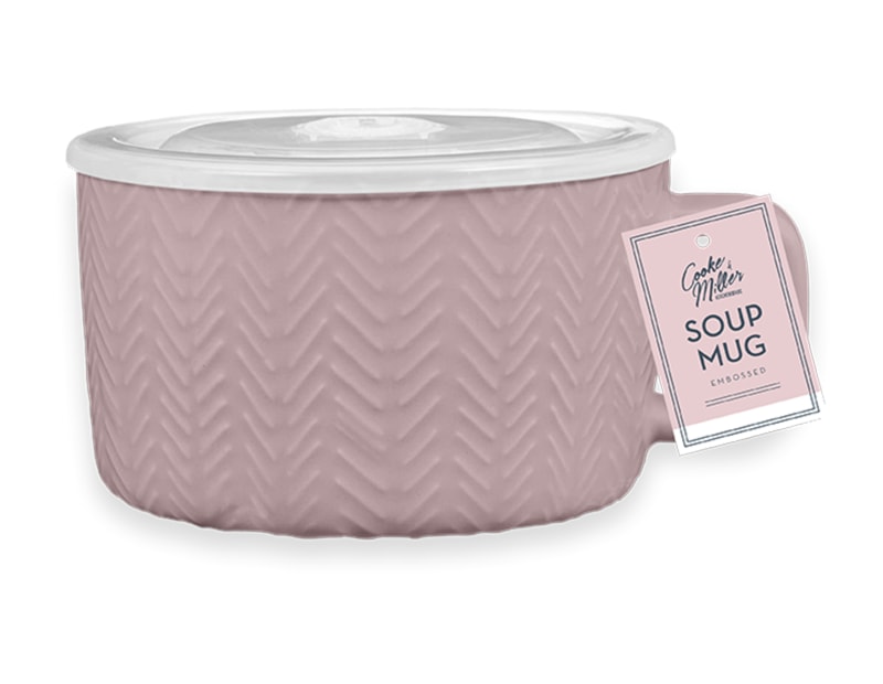 Wholesale Natural Embossed Soup Mug Wholesale Natural Embossed Soup Mug