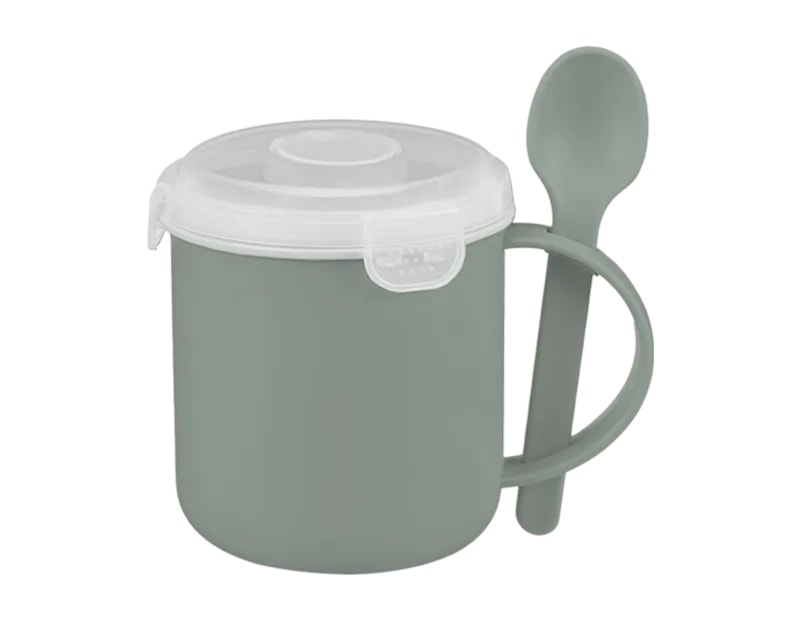 Wholesale Natural Microwavable Soup Mug With Spoon Wholesale Natural Microwavable Soup Mug With Spoon
