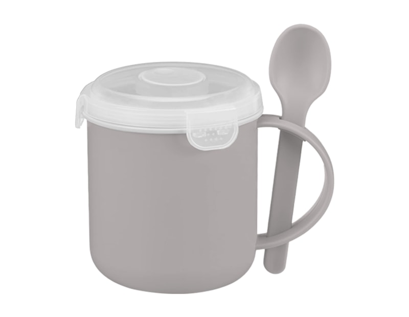 Wholesale Natural Microwavable Soup Mug With Spoon Wholesale Natural Microwavable Soup Mug With Spoon