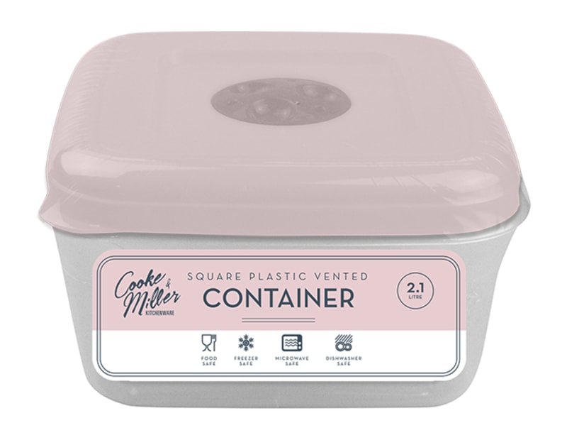 Wholesale Natural Plastic Vented Square Container 2.1L Wholesale Natural Plastic Vented Square Container 2.1L