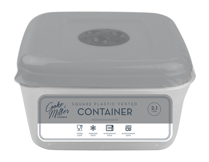 Wholesale Natural Plastic Vented Square Container 2.1L Wholesale Natural Plastic Vented Square Container 2.1L