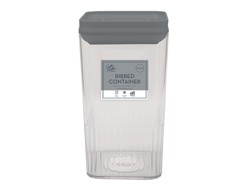 Wholesale Natural Ribbed Container with Vacuum Lid 1300ml Wholesale Natural Ribbed Container with Vacuum Lid 1300ml