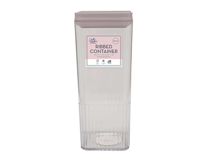 Wholesale Natural Ribbed Container with Vacuum Lid 1800ml Wholesale Natural Ribbed Container with Vacuum Lid 1800ml