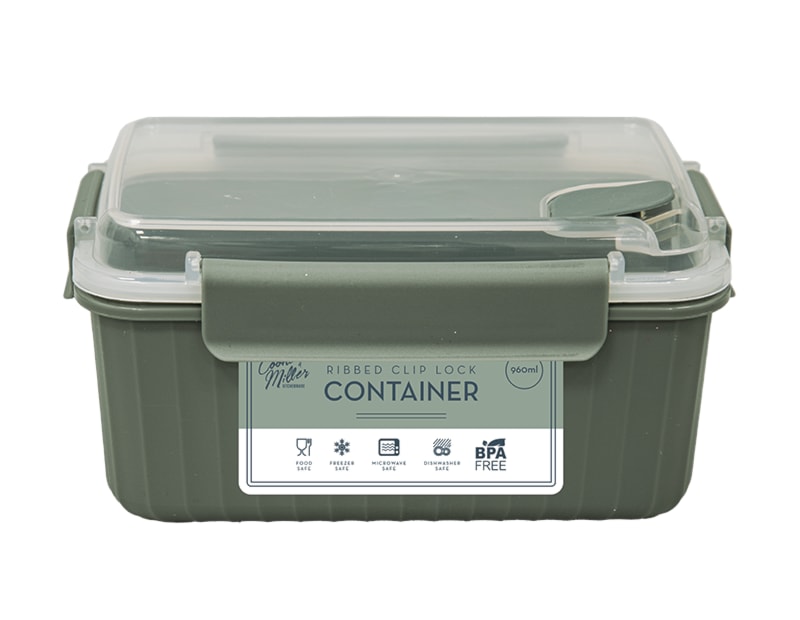 Wholesale Natural Ribbed Clip Lock Container 960ml Wholesale Natural Ribbed Clip Lock Container 960ml