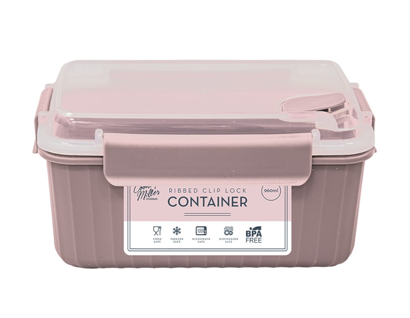 Wholesale Natural Ribbed Clip Lock Container 960ml Wholesale Natural Ribbed Clip Lock Container 960ml