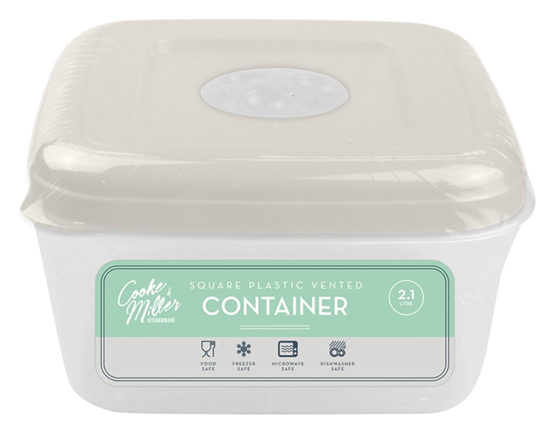 Wholesale Vented Square Plastic Container 2.1L Wholesale Vented Square Plastic Container 2.1L