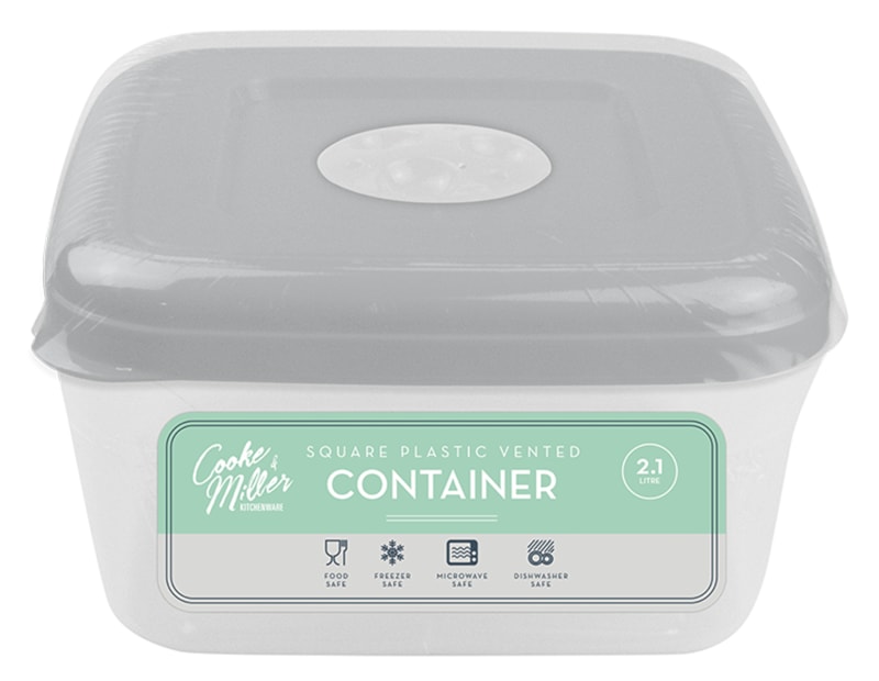 Wholesale Vented Square Plastic Container 2.1L Wholesale Vented Square Plastic Container 2.1L