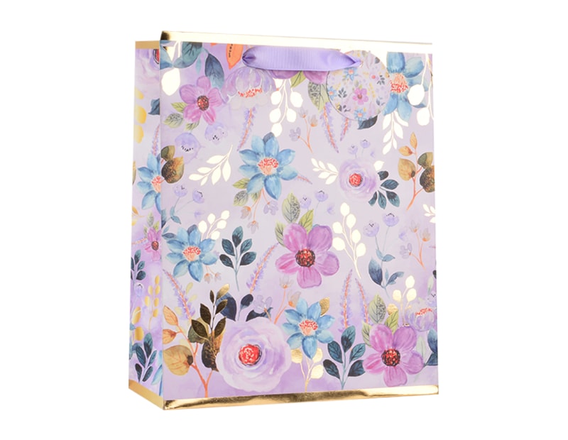 Wholesale Womens Foiled Floral Medium Gift Bag 26x32x12cm Wholesale Womens Foiled Floral Medium Gift Bag 26x32x12cm