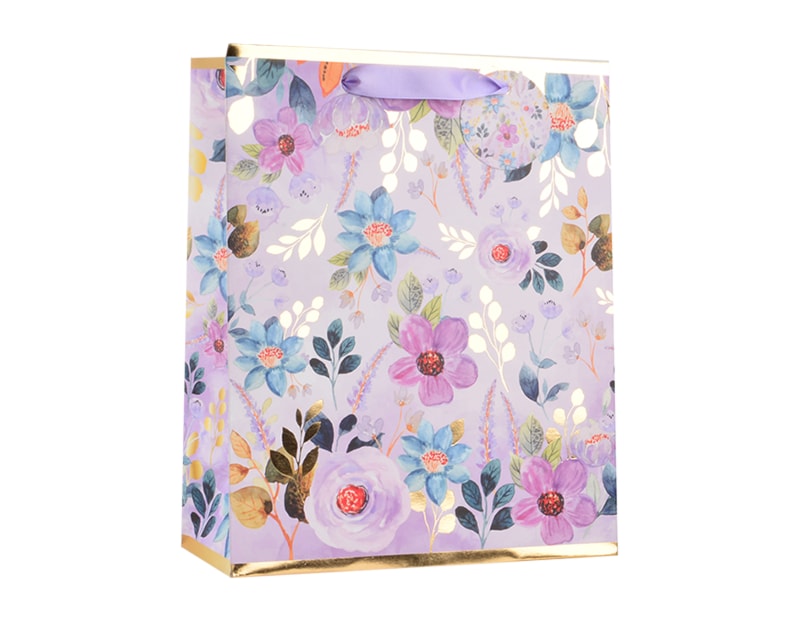 Wholesale Womens Foiled Floral Large Gift Bag 30x42x12cm Wholesale Womens Foiled Floral Large Gift Bag 30x42x12cm
