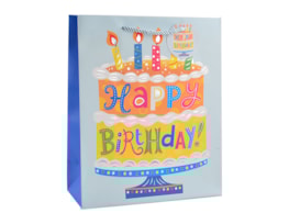 Wholesale Childrens Foiled Birthday Cake Large Gift Bag 30x42x12cm Wholesale Childrens Foiled Birthday Cake Large Gift Bag 30x42x12cm