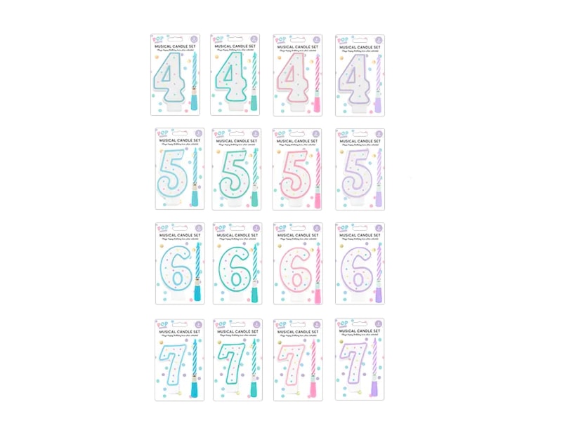 Wholesale Pastel Musical Birthday Candle Set