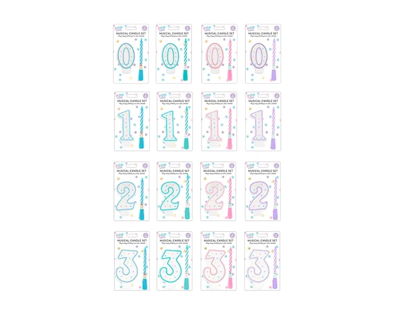 Wholesale Pastel Musical Birthday Candle Set Wholesale Pastel Musical Birthday Candle Set