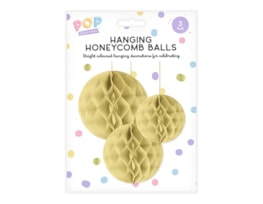 Wholesale Pastel Honeycomb Hanging Decoration 3pk