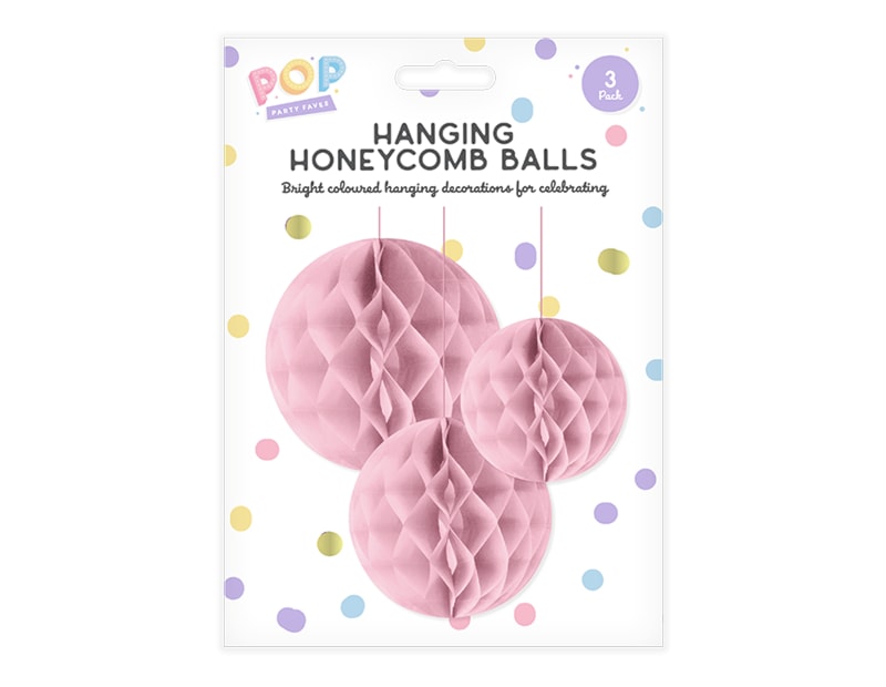 Wholesale Pastel Honeycomb Hanging Decoration 3pk Wholesale Pastel Honeycomb Hanging Decoration 3pk
