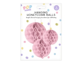 Wholesale Pastel Honeycomb Hanging Decoration 3pk