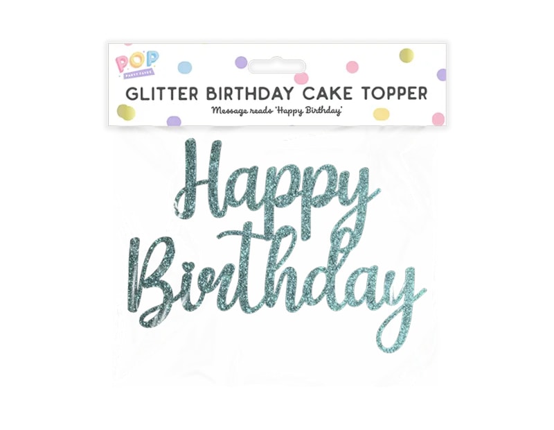 Wholesale Pastel Glitter Happy Birthday Cake Topper