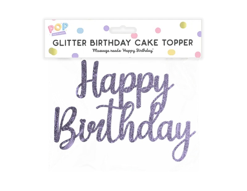 Wholesale Pastel Glitter Happy Birthday Cake Topper