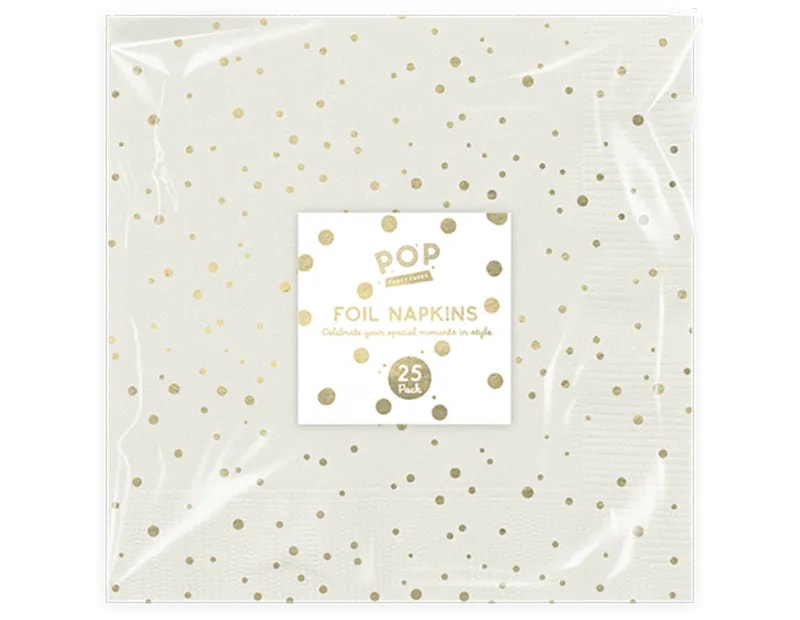 Wholesale Metallic Foil Napkins 25pk