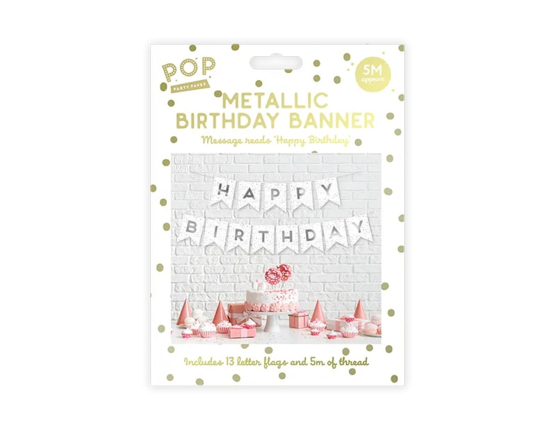 Wholesale Metallic Foiled Card Happy Birthday Banner 5M