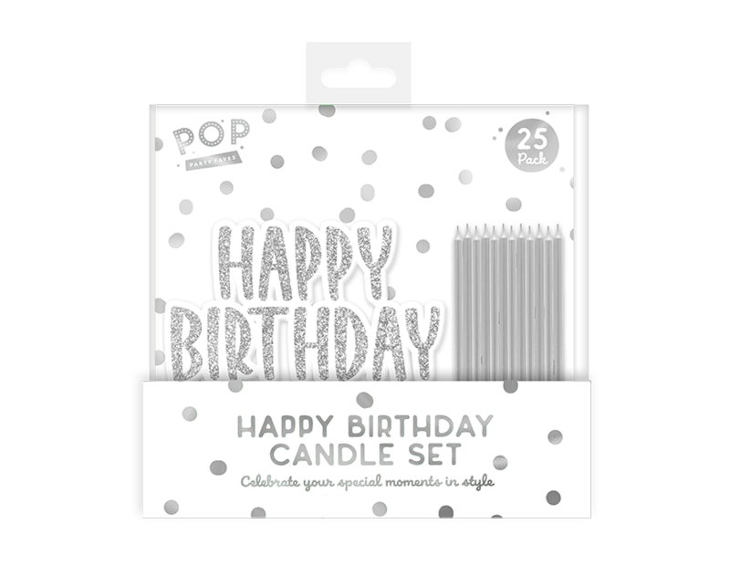 Wholesale Metallic Happy Birthday Candle Set Wholesale Metallic Happy Birthday Candle Set
