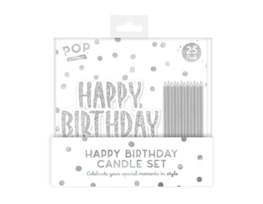 Wholesale Metallic Happy Birthday Candle Set