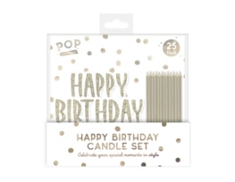 Wholesale Metallic Happy Birthday Candle Set Wholesale Metallic Happy Birthday Candle Set