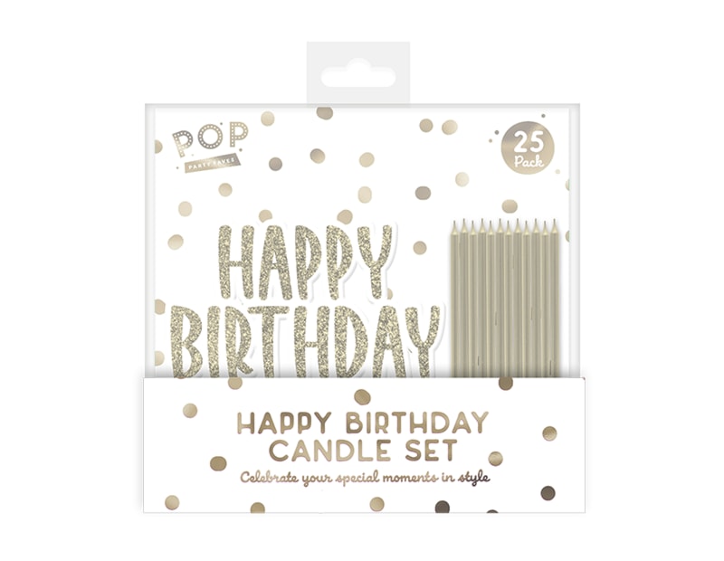 Wholesale Metallic Happy Birthday Candle Set Wholesale Metallic Happy Birthday Candle Set