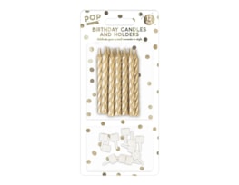 Wholesale Metallic Candles Set 12pk