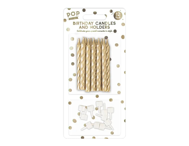 Wholesale Metallic Candles Set 12pk