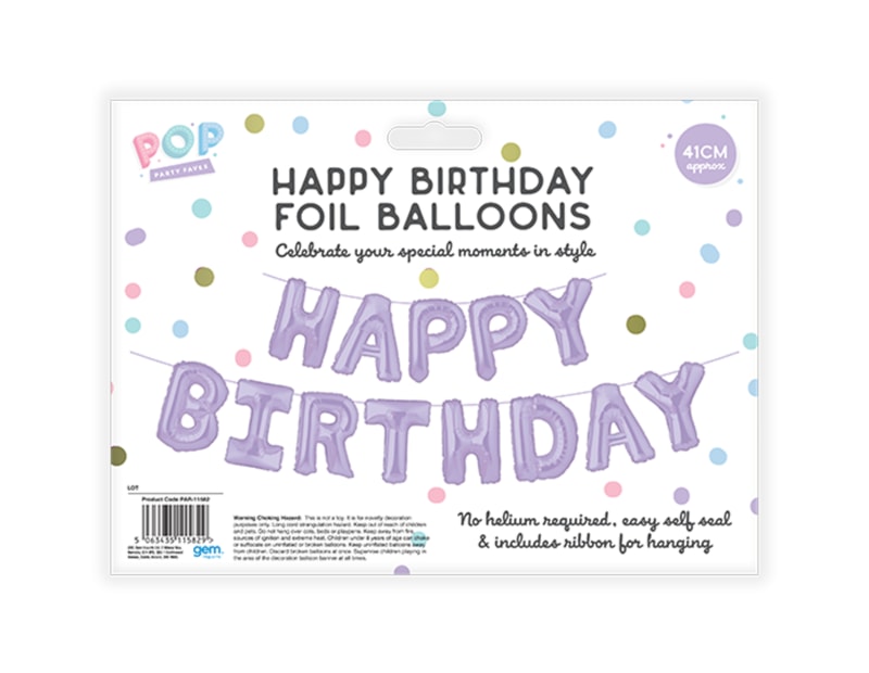 Wholesale Pastel Happy Birthday Foil Balloons Wholesale Pastel Happy Birthday Foil Balloons