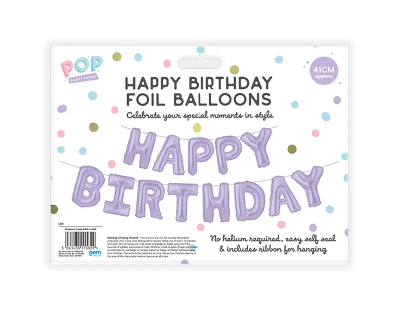 Wholesale Pastel Happy Birthday Foil Balloons Wholesale Pastel Happy Birthday Foil Balloons