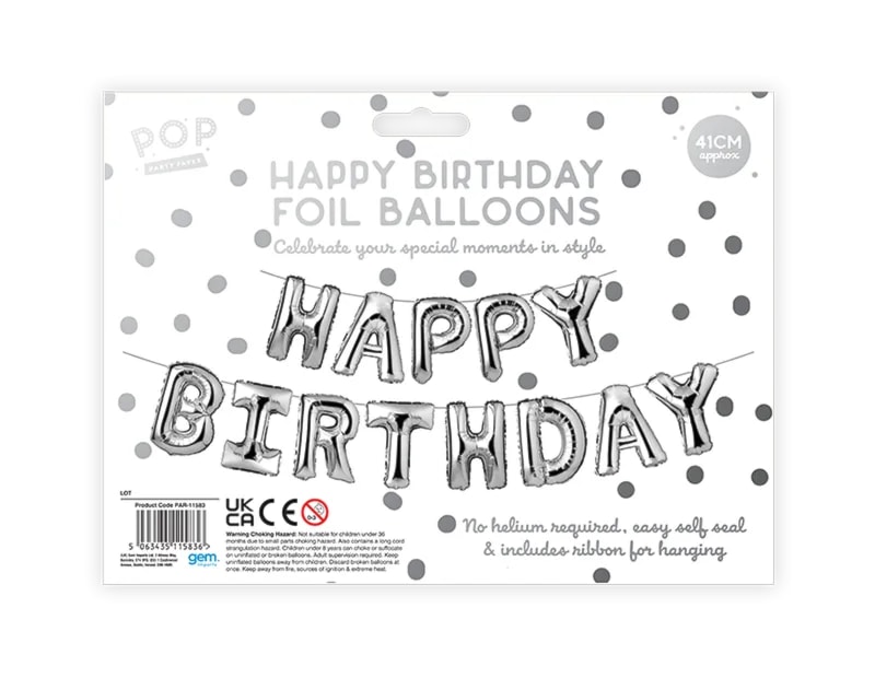 Wholesale Metallic Happy Birthday Foil Balloons