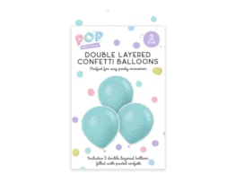 Wholesale Pastel Double Layered Confetti Balloons 3pk Wholesale Pastel Double Layered Confetti Balloons 3pk