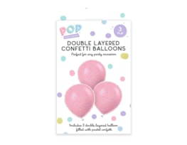 Wholesale Pastel Double Layered Confetti Balloons 3pk Wholesale Pastel Double Layered Confetti Balloons 3pk