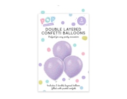 Wholesale Pastel Double Layered Confetti Balloons 3pk Wholesale Pastel Double Layered Confetti Balloons 3pk