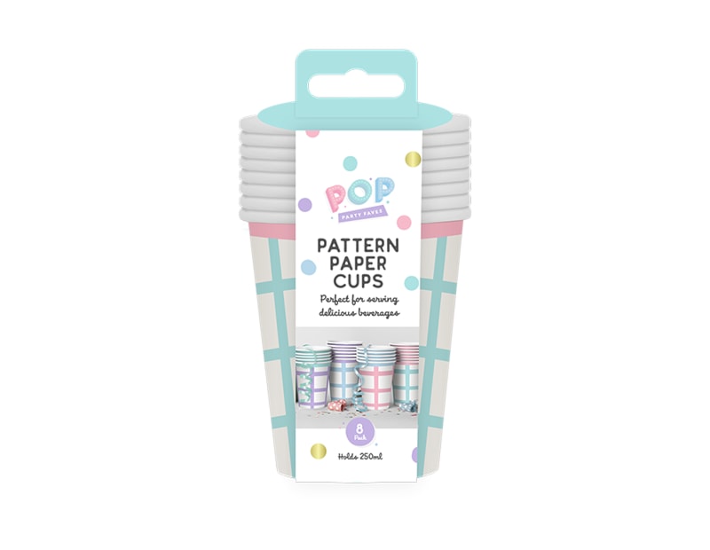 Wholesale Patterned Paper Cups 8pk Wholesale Patterned Paper Cups 8pk