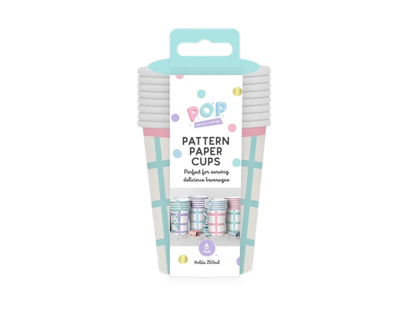 Wholesale Patterned Paper Cups 8pk Wholesale Patterned Paper Cups 8pk