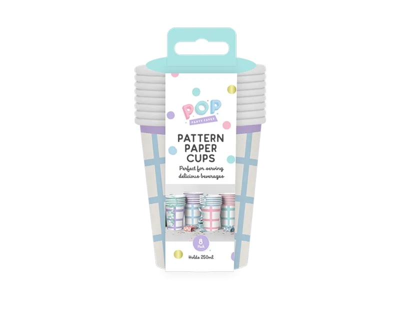 Wholesale Patterned Paper Cups 8pk