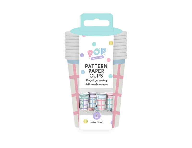 Wholesale Patterned Paper Cups 8pk Wholesale Patterned Paper Cups 8pk