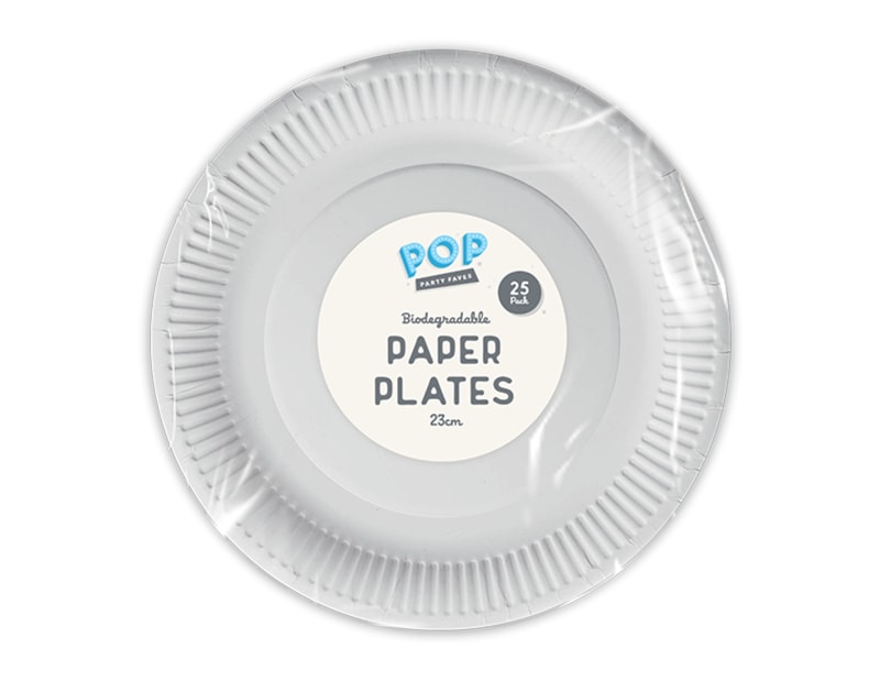 Wholesale White paper plates 23cm 25pk CDU Wholesale White paper plates 23cm 25pk CDU