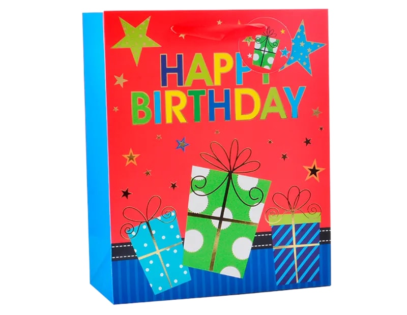 Wholesale Childrens Foiled Medium Gift Bag 26x32x12cm