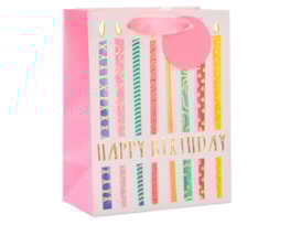 Wholesale Girls Foiled Embossed Happy Birthday Medium Gift Bags Wholesale Girls Foiled Embossed Happy Birthday Medium Gift Bags