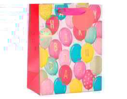 Wholesale Girls Foiled Embossed Happy Birthday Large Gift Bag  30x42x12cm