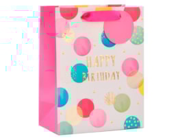 Wholesale Girls Foiled Embossed Happy Birthday Large Gift Bag 30x42x12cm Wholesale Girls Foiled Embossed Happy Birthday Large Gift Bag 30x42x12cm