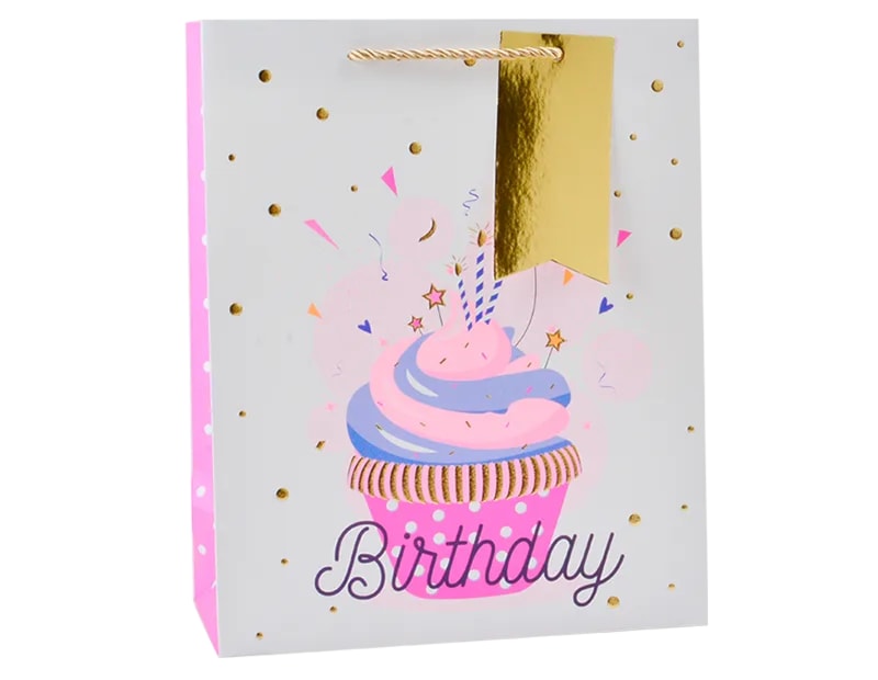 Wholesale Girls Foiled Embossed Birthday Medium Gift Bag 26x32x12cm Wholesale Girls Foiled Embossed Birthday Medium Gift Bag 26x32x12cm