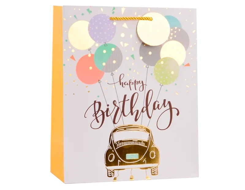 Wholesale Unisex Foiled Birthday Medium Gift Bag Wholesale Unisex Foiled Birthday Medium Gift Bag