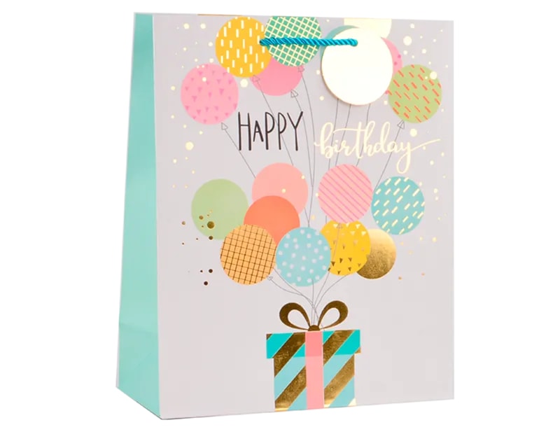 Wholesale Unisex Foiled Birthday Large Gift Bag 30x42x12cm