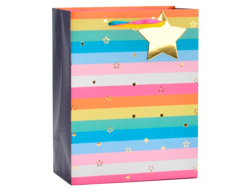 Wholesale Colourful Star Foiled Large Gift Bag 30x42x12cm Wholesale Colourful Star Foiled Large Gift Bag 30x42x12cm