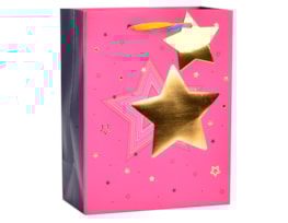 Wholesale Colourful Star Foiled Large Gift Bag 30x42x12cm