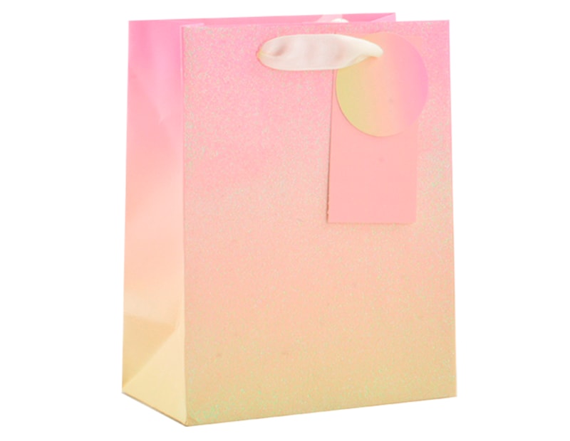 Wholesale Ombre Iridescent Glitter Medium Gift Bag 26x32x12cm Wholesale Ombre Iridescent Glitter Medium Gift Bag 26x32x12cm